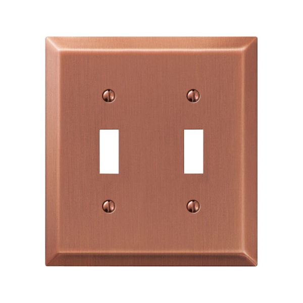 Amerelle Wall Plate, Number of Gangs: 2 gang Stamped Steel, Antique Finish, Copper 163TTAC - main